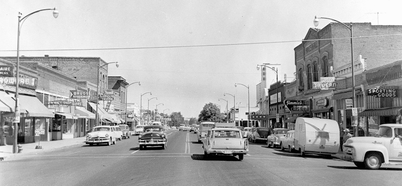 View of 1st street in 1957